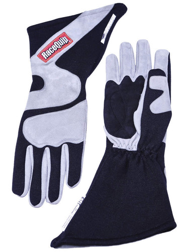 Racequip Gloves Outseam Black/ Gray Medium SFI-5 358603