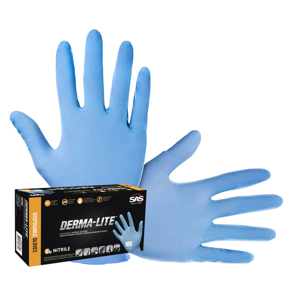 Derma-Lite Lightly Powdered Nitrile Glove - Medium SAS6607