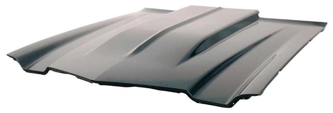 1970 - 1981 AMD Camaro Steel Cowl Hood, Flat Top 2" Inch Raise