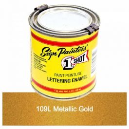1 Shot Lettering Enamel - Metallic Gold - 1/4 Pint