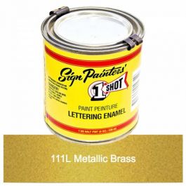 1 Shot Lettering Enamel - Metallic Brass - 1/4 Pint