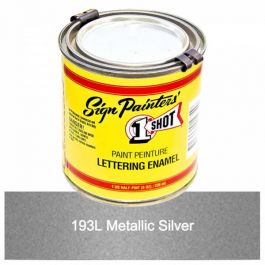1 Shot Lettering Enamel - Metallic Silver - 1/4 Pint
