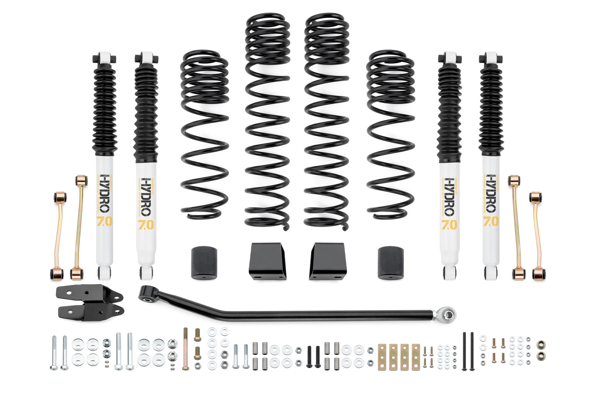 Quadratec Maximum Duty 3.5" Coil Spring Suspension Lift Kitwith Hydro 7.0 Shocks for 18-23 Jeep Wrangler JL Unlimited 4-Door Rubicon