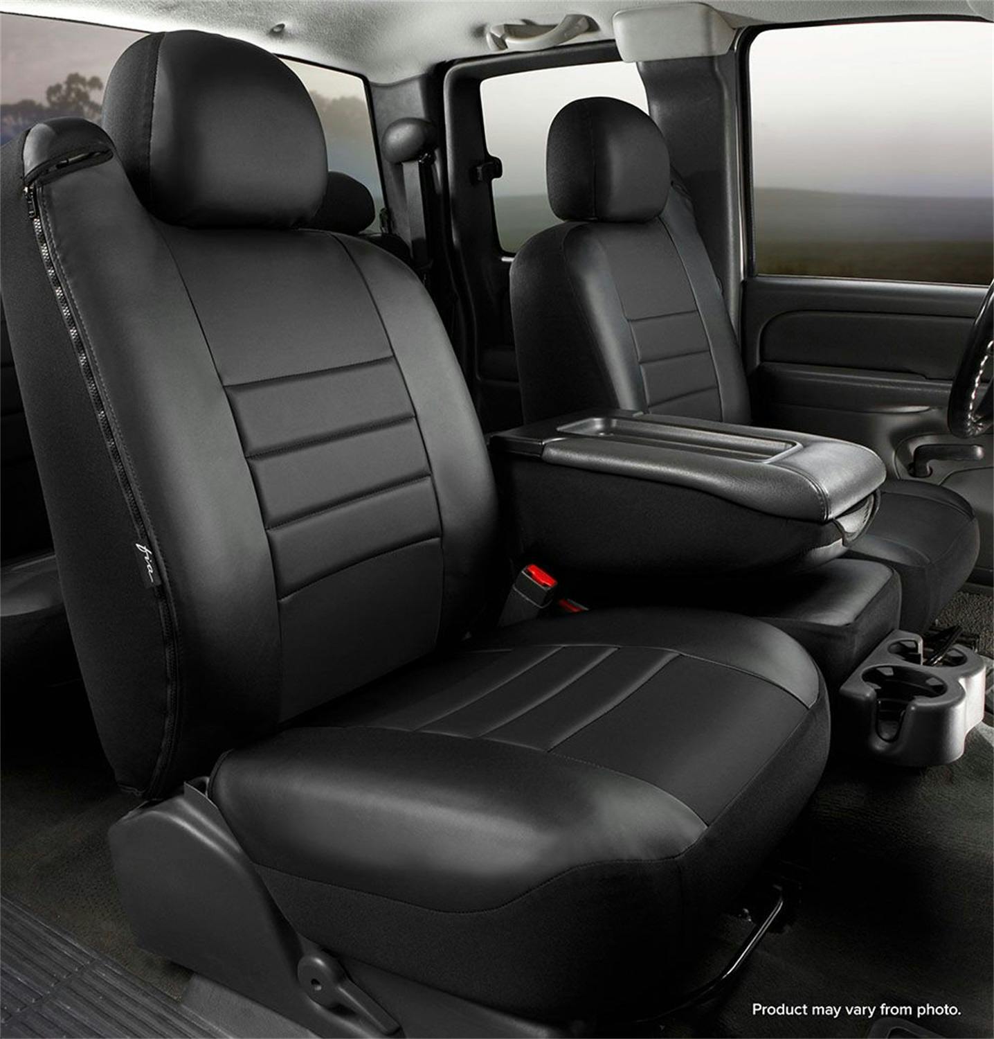 Fia SL67-17 BLK/BLK LeatherLite™ Custom Seat Cover