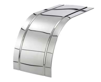 BettsHD 66" Stainless Steel 2-Rib Half Tandem Axle Fender