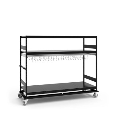 Rousseau Metal SRP1408M Hanging Rack, Double Hanging Rail (Mobile) (96"W x 36"D x 75"H)