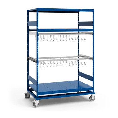 Rousseau Metal SRP3406M Double Hanging Rack, Double Hanging Rail (Mobile) (60"W x 36"D x 75"H)