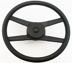 1970 - 1981 NEW 9761838 Camaro 4-Bar Rope Steering Wheel Kit with BLACK WITH SILVER BOWTIE Horn Button, 329742