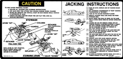 1980 Camaro Trunk Jack Spare Tire Information Decal, 14012417