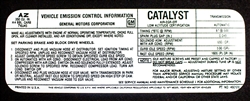 1977 Camaro Engine Emissions Decal, 350 with AZ Code 460126