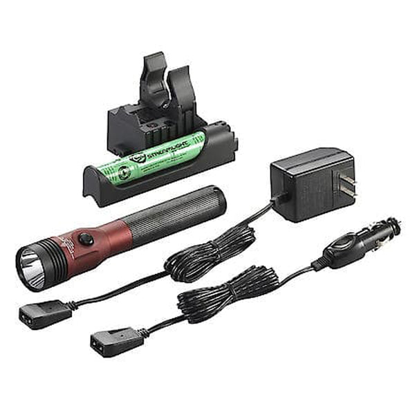 Stinger LED HL Rechargeable Flashlight - 120/DC, PiggyBack Charger - Red