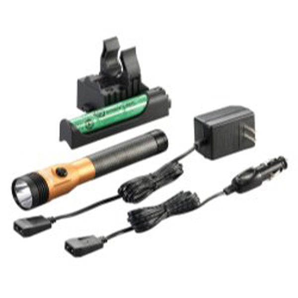 Stinger DS LED HL Rechargeable Flashlight - 120/DC PiggyBack Holder - Orange