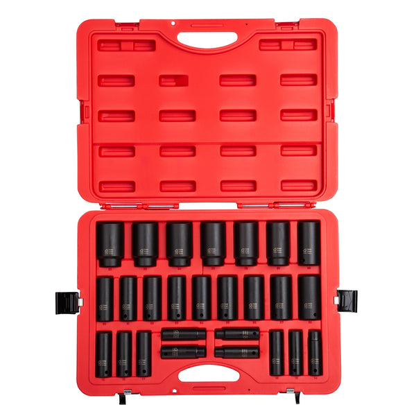 26 Piece 1/2" Drive Deep Metric Impact Socket Set SUN2646