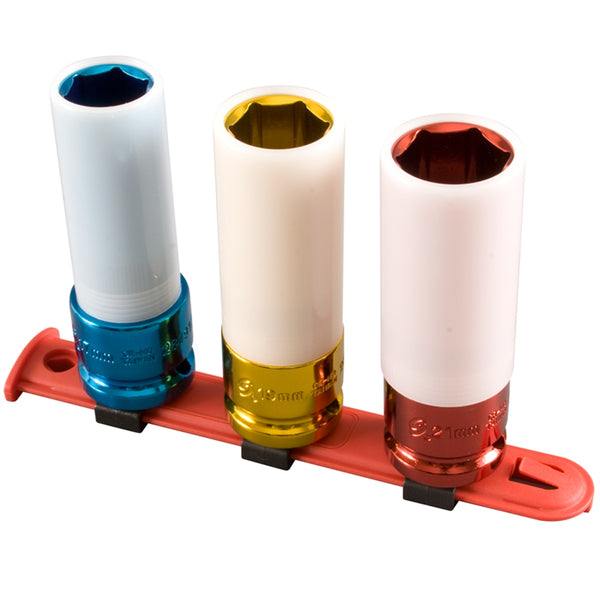 3 Piece 1/2" Drive Metric Wheel Protector Impact Socket Set