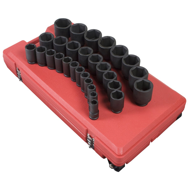 29 Piece 3/4" Drive 6 Point SAE Deep Impact Socket Set SUN4695