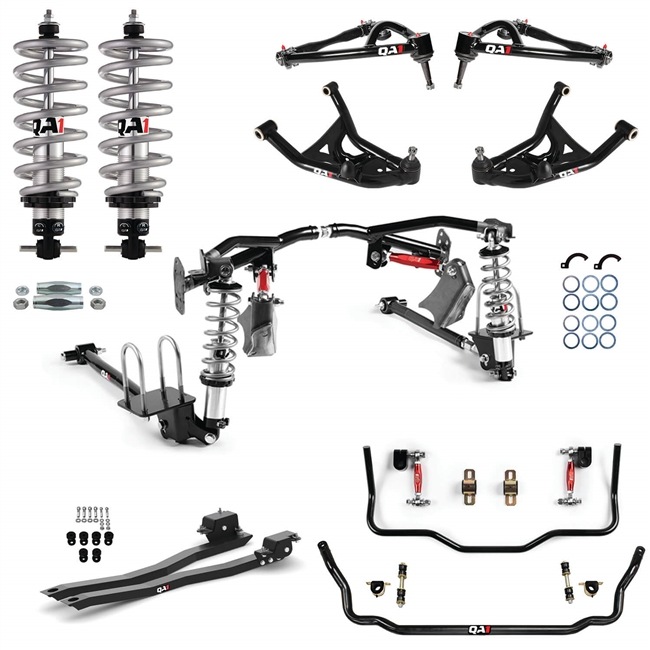 1975 - 1981 Camaro QA1 Level 2 Suspension Handling Kit with 4-Link Kit and Double Adjustable Coil-Over Shocks