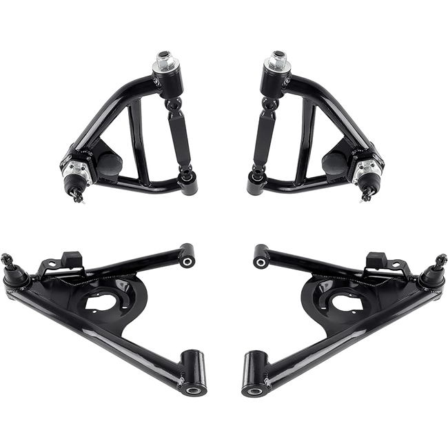 1970 - 1981 Camaro Black Powder Coated Tubular A-arm Control Arm Set, 4 Piece