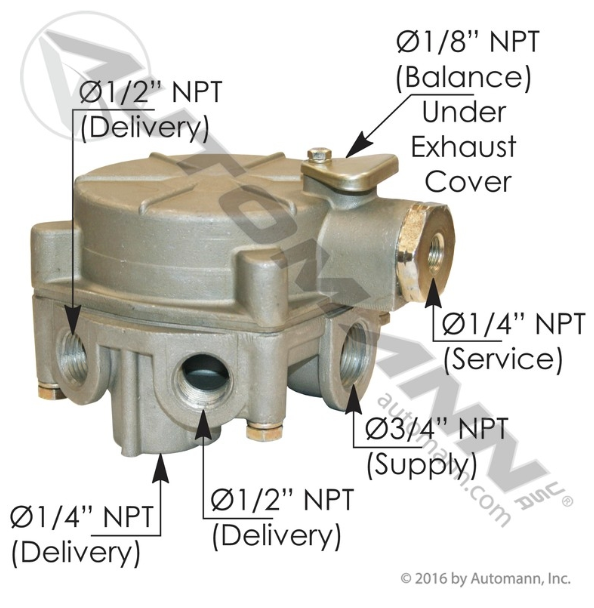 Automann 170.286370 R8 Type Relay Valve │ Replaces Bendix 286371