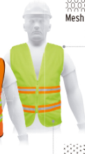 Truper High-Visibility Safety Vests w/ Zipper, 3/4" Double Reflective Strips, Ye