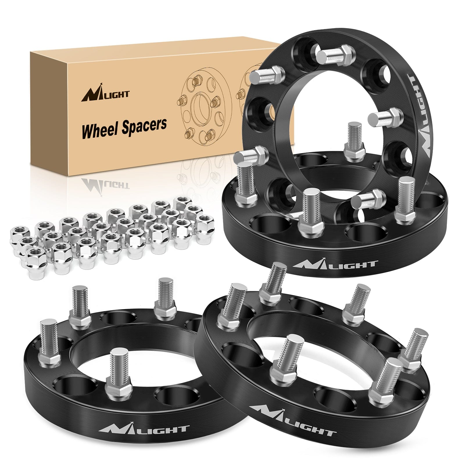 1inch (25mm) Wheel Spacers 4Pcs For 1995-2023 Toyota Tacoma 4Runner FJ Cruiser Tundra Fortuner Sequoia Land Cruiser | 6x139.7 | 108 Hub Bore | 12x1.5 Studs