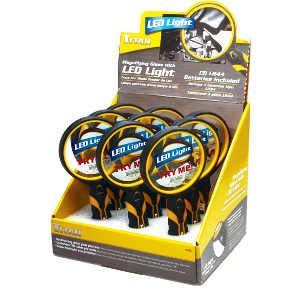 9 Pc Counter Display Lighted 2.2x Magnifying Glass TIT15029-9
