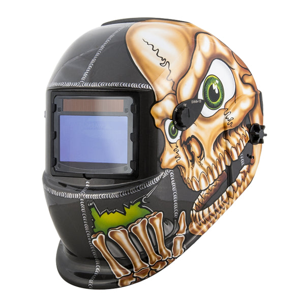 Auto Darkening Solar Powered Welding Helmet with Skull Graphics TIT41279