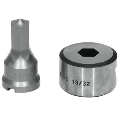 Edwards PDH19/32 19/32" Hex Punch & Die Set with Key-Way