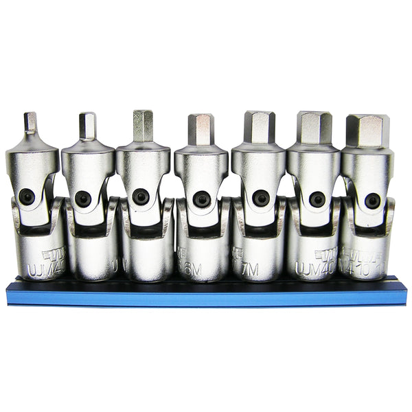 7 Piece Universal Joint Metric Hex Driver Set, 3mm - 10mm