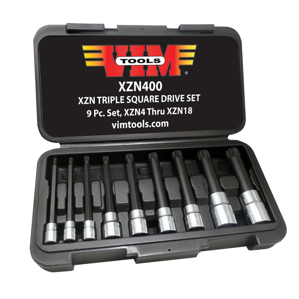 9 Piece XZN Triple Square, Spline Drive Bit Set VIMXZN400