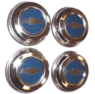 1970 - 1975 Camaro Z28 5-Spoke Wheel Center Caps Set with Raised Embossed Bowtie