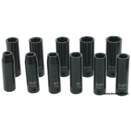 Performance Tool 11pc 1/2" Drive 6 Point Deep Impact Socket Set - Metric