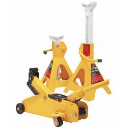 Performance Tool 2 Ton Floor Jack & Includes Pair of 2 Ton Jack Stands