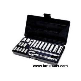Performance Tool 22pc 1/4" Drive 6 Point Socket Set with Ratchet - SAE
