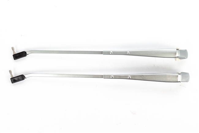 1970 - 1976 Camaro Silver Windshield Wiper Arms, Pair (RH & LH, Non-Recessed Wipers)