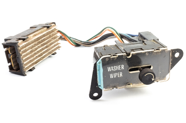 1978 - 1980 Chevy Truck Dash Wiper Switch and Box with Hidden Wipers with Pulse / Delay Option, GM Used