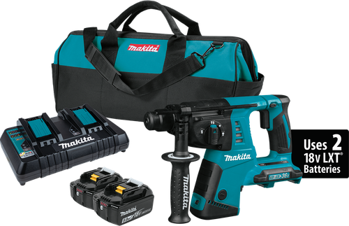 36V (18V X2) LXT™ 1" Rotary Hammer Kit, accepts SDS-PLUS bits (5.0Ah), Makita-built motor, XRH05PT
