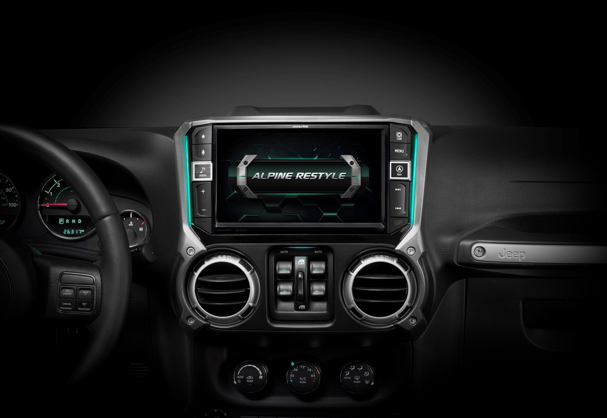 Alpine i509-WRA-JK 9" Multimedia Dash Restyle System for 11-18 Jeep Wrangler JK