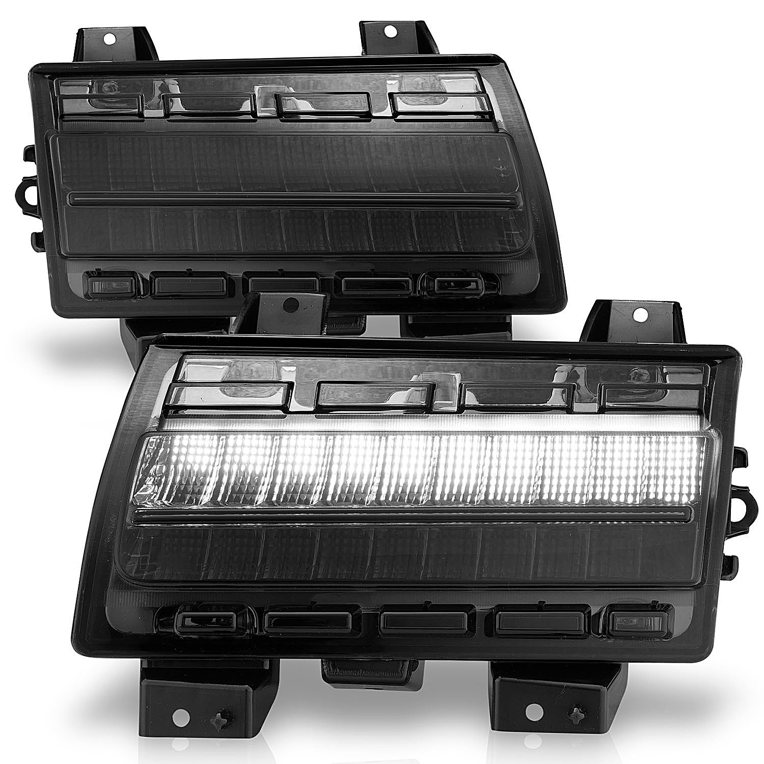Anzo USA 511087 LED Parking Light with Sequential Turn Signal & Smoked Lens for 18-26 Jeep Wrangler JL with OEM Halogen Parking Lights
