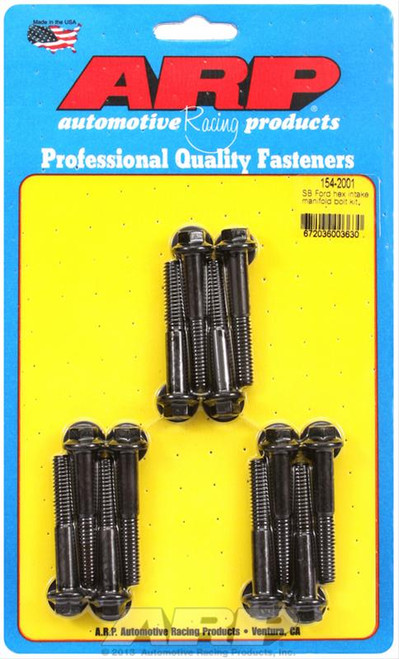 ARP 154-2001 Intake Manifold Bolts - Ford Small Block 260/289/302/351W - Black