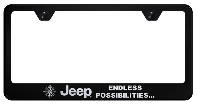 Automotive Gold Laser Etched Stainless Jeep Endless Possibilities License Plate Frame
