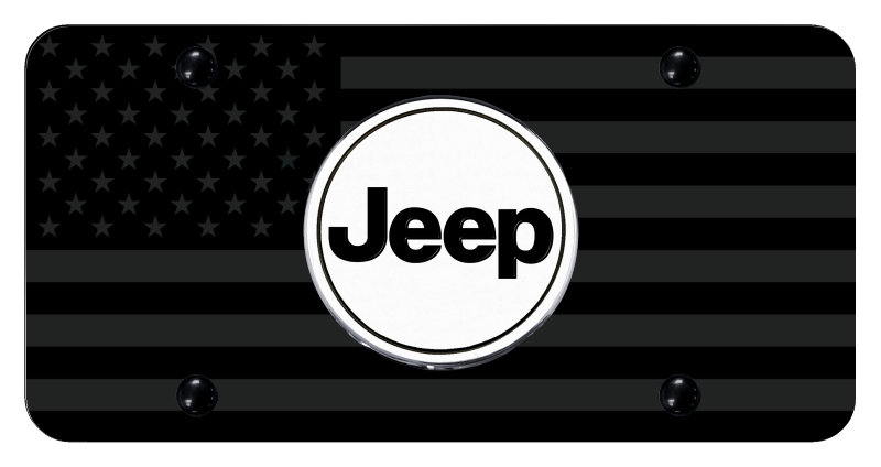 Automotive Gold Laser Etched Jeep Word License Plate