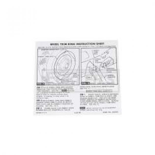 El Camino Rally Wheel Trim Ring Instruction Decal, 1967