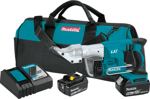 18V LXT™ Lithium-Ion Cordless 18 Gauge Straight Shear Kit (5.0Ah),Makita-built 4-pole motor, XSJ01T