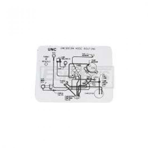 El Camino Emission Decal, 305 c.i. (5.0) Hose Routing, Automatic Manual, Code UNL, 1985