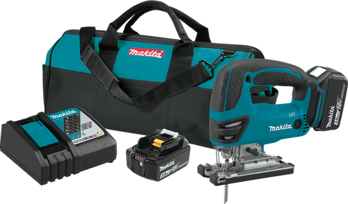 18V LXT™ Lithium-Ion Cordless Jig Saw Kit (3.0Ah), Makita-built variable speed motor, XVJ03