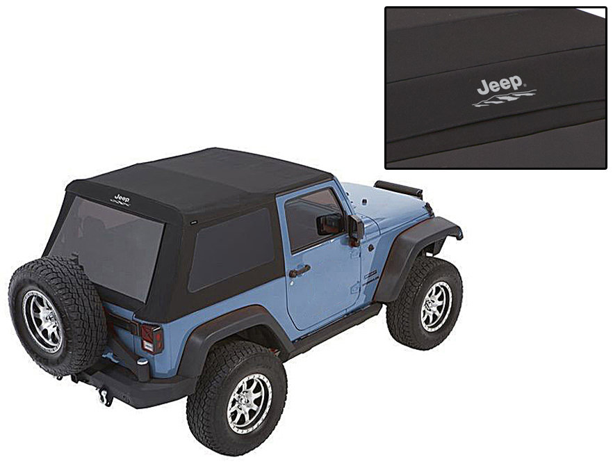 Bestop Jeep Logo Trektop Glide Soft Top for 07-18 Jeep Wrangler JK 2-Door