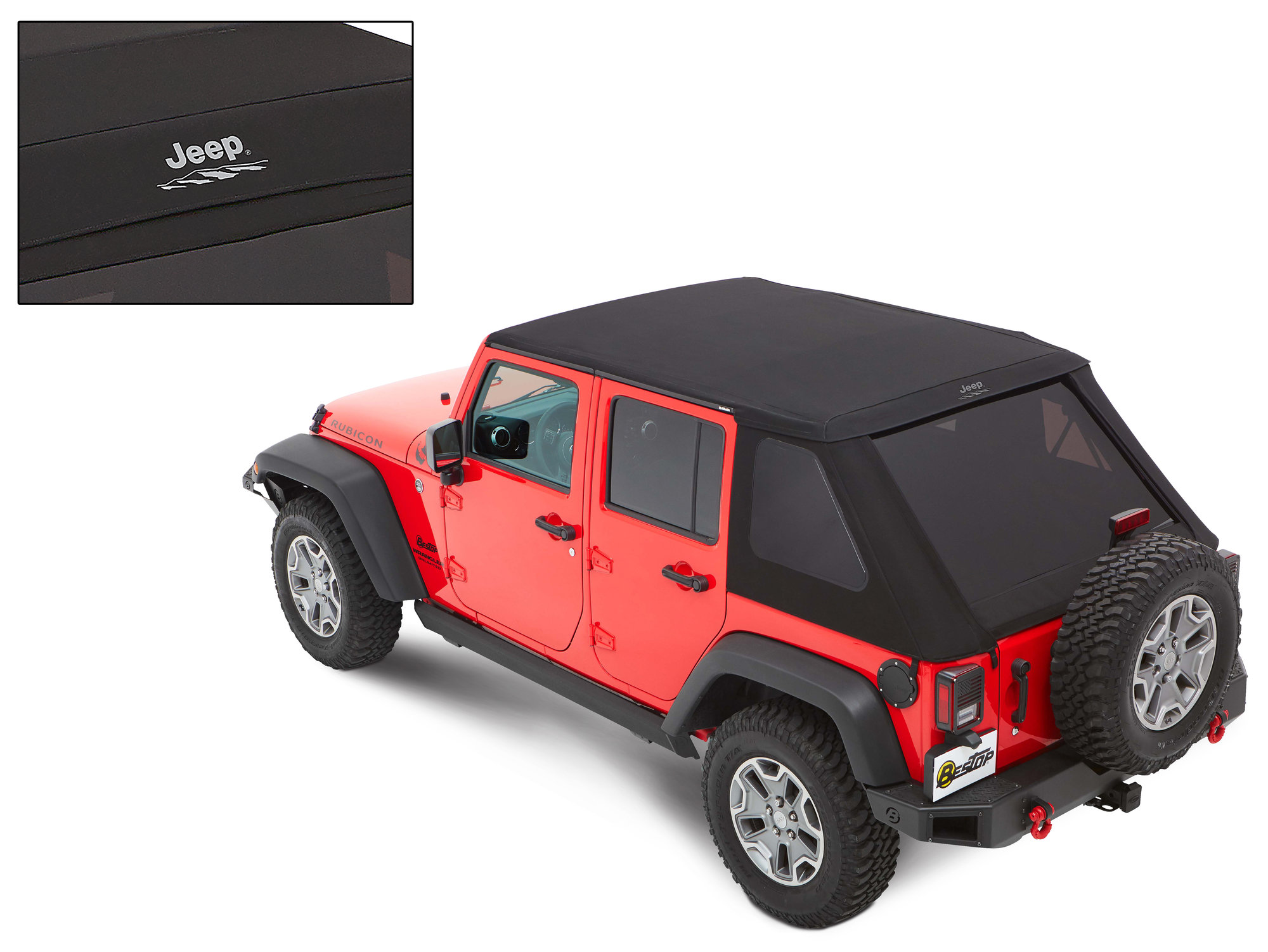Bestop Jeep Logo Trektop Soft Top for 07-18 Jeep Wrangler JK Unlimited 4-Door