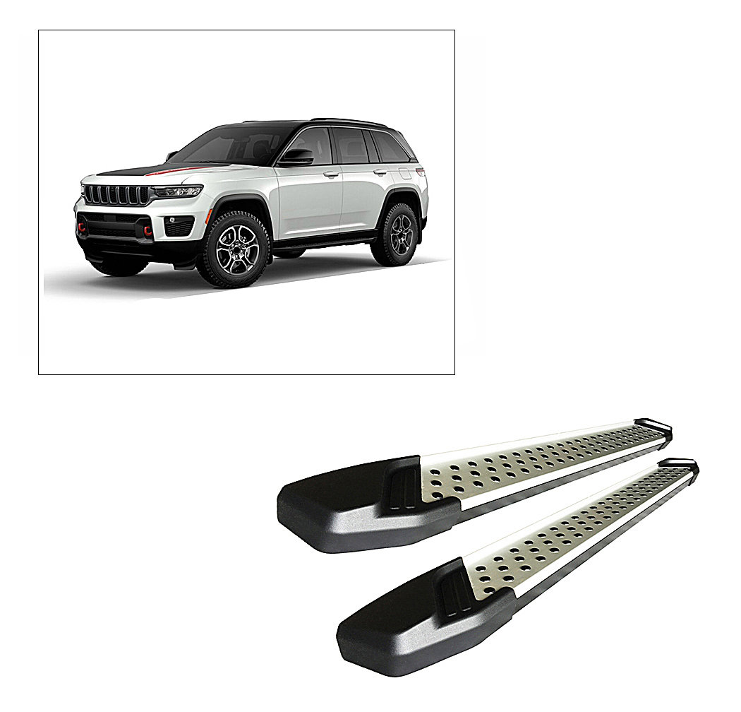 Black Horse Off Road VO-JPGC79 Vortex Running Boards in Aluminum for 21-23 Jeep Grand Cherokee L