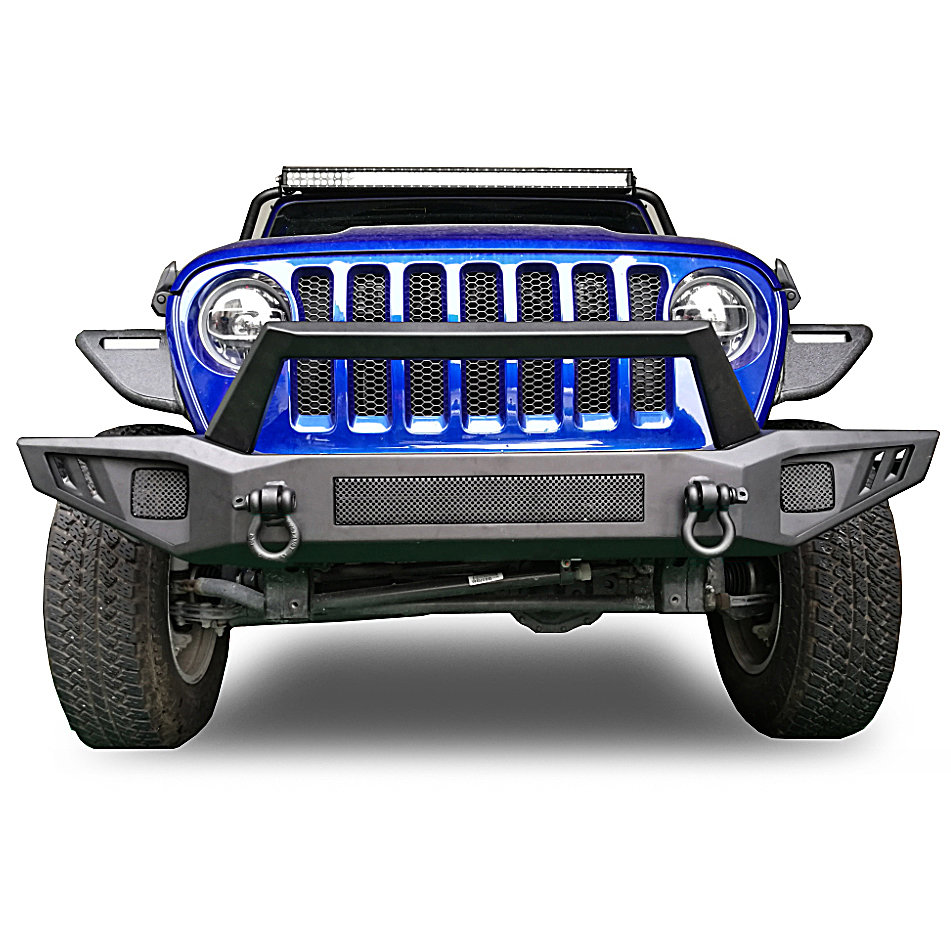 Black Horse Off Road AFB-WR20 Armour Front Bumper for 18-26 Jeep Wrangler JL & Gladiator JT