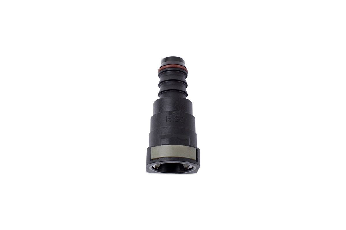 5/8" Hose Barb to 5/8" (15.82mm) Female Quick Connect, Straight, Single Button